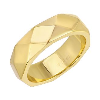 Slanted Fluted Gold Ring