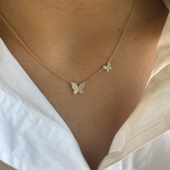 Big & Small Diamond Butterfly Necklace