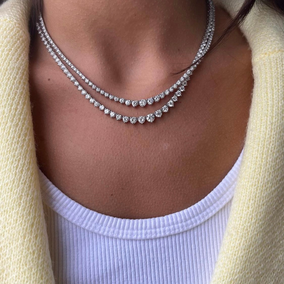 10.68 Ct Graduated Tennis Necklace