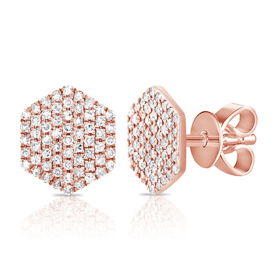 Medium Diamond Hexagon Earrings