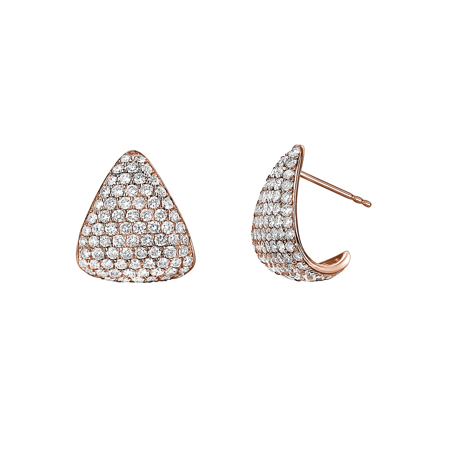 Pave Diamond Lobe Hugging Earrings