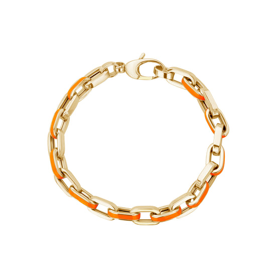 Square Link Bracelet, Colored Enamel