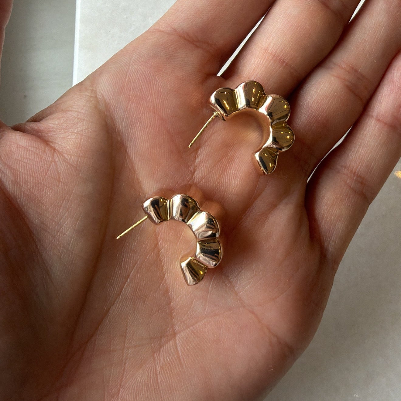 Sculpted Gold Hoop Earrings