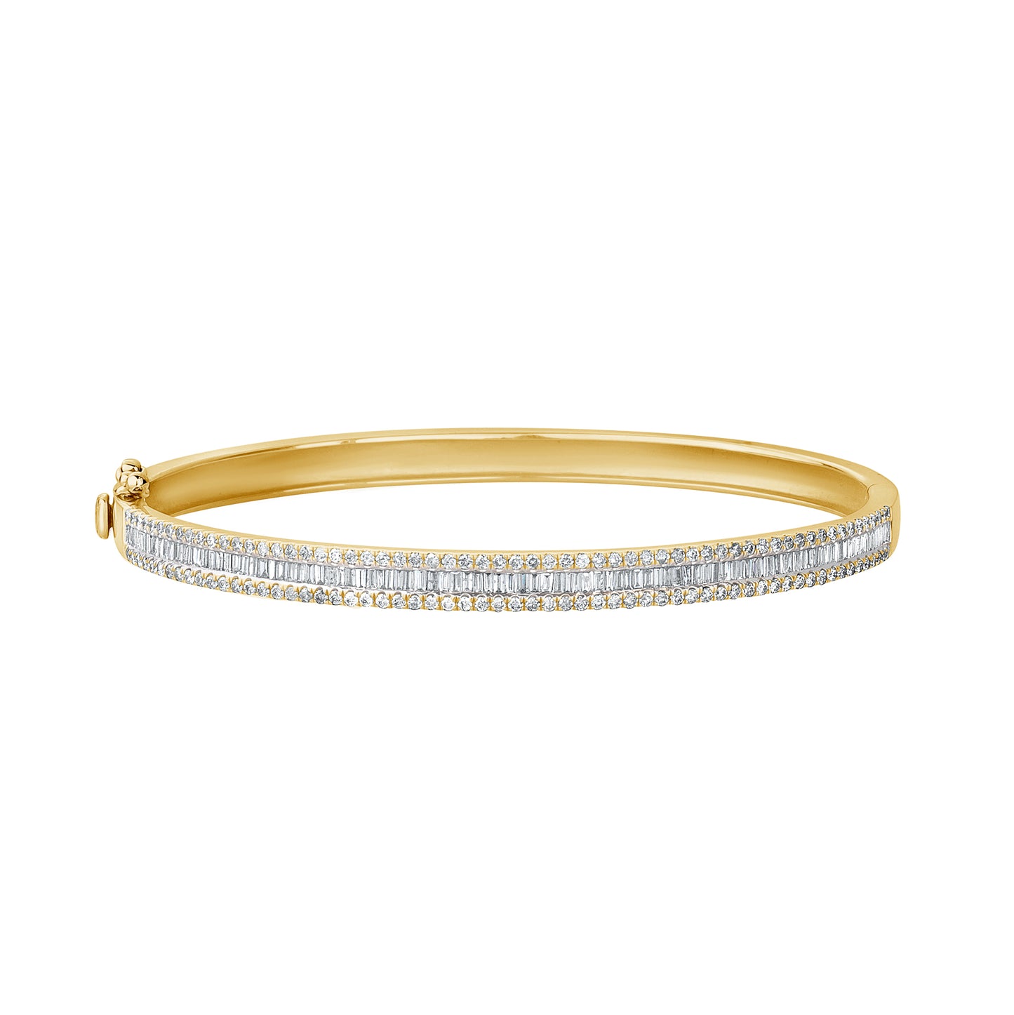 Baguette & Pave Diamond Bangle
