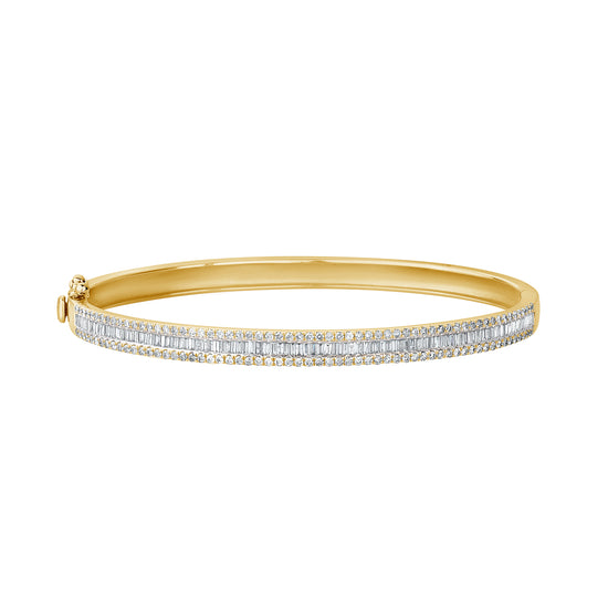 Baguette & Pave Diamond Bangle