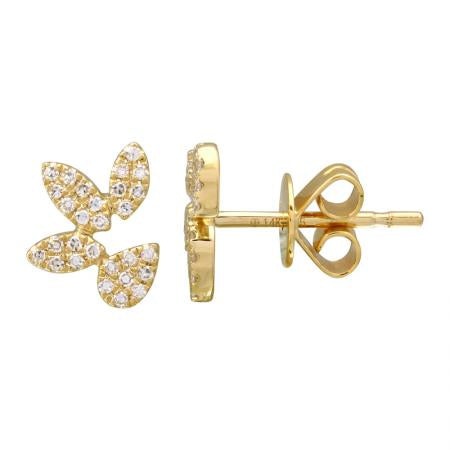Small Pave Diamond 3 Marquee & Pear Stud Earrings
