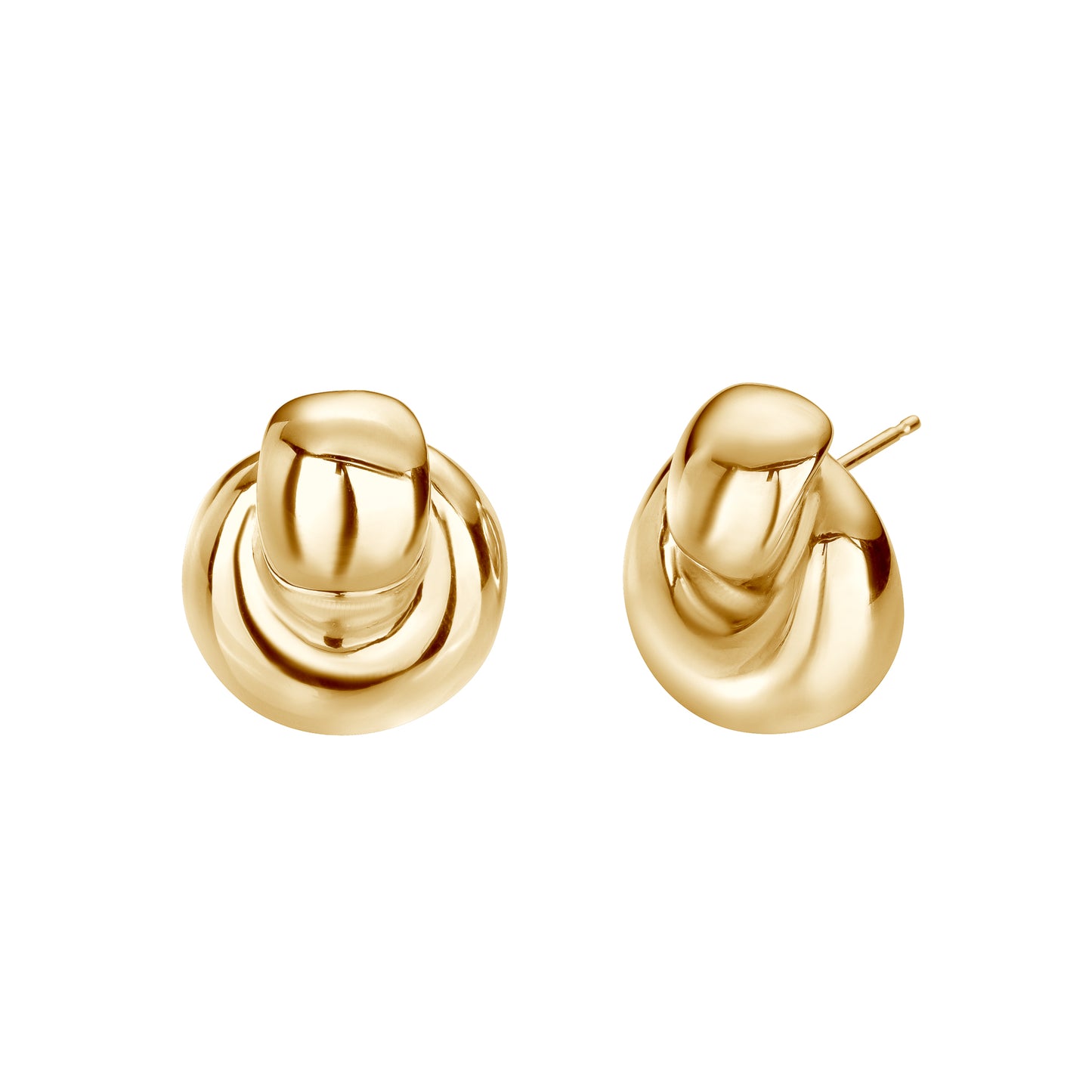 Large Puffy Gold Knot Earrings