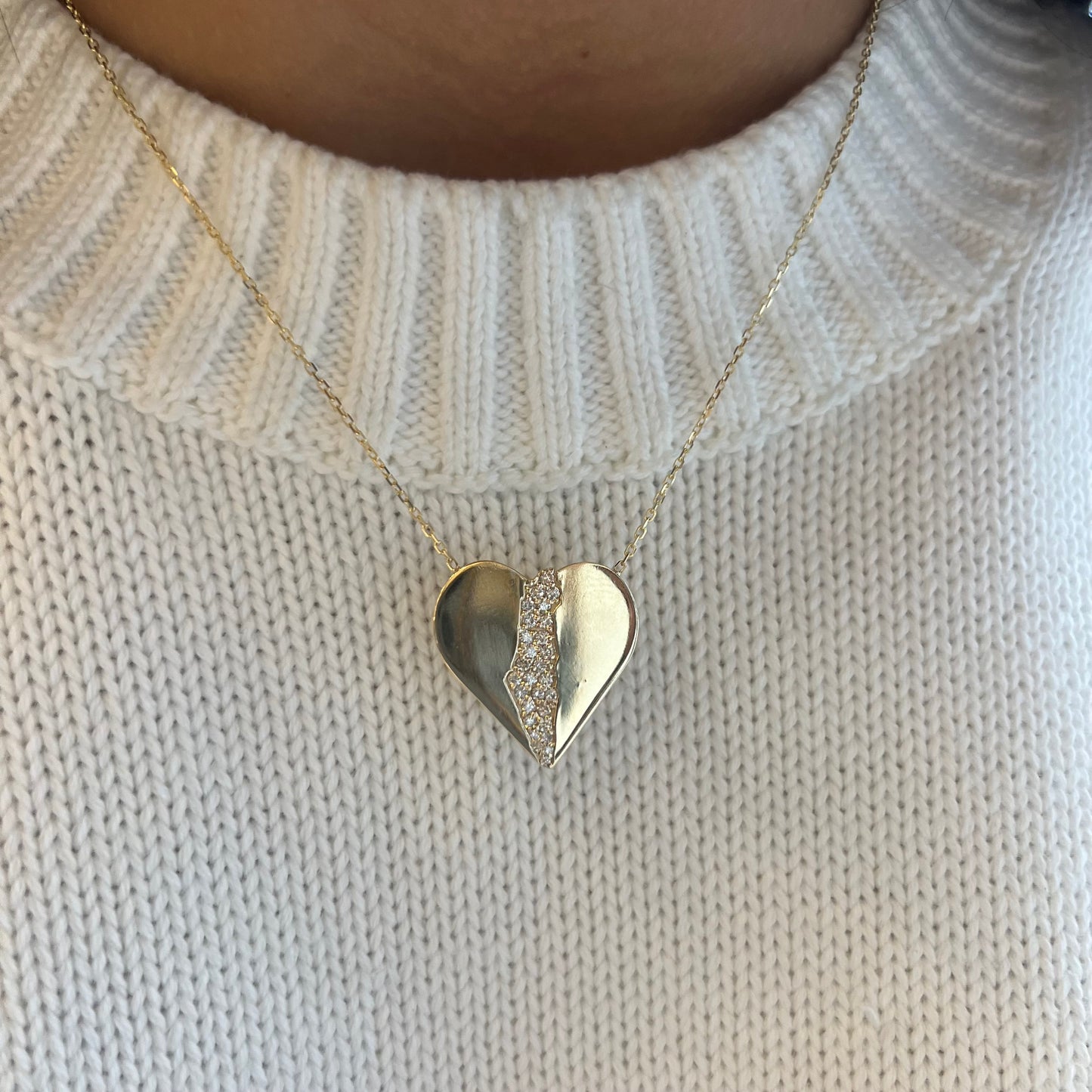 Gold & Diamond Israel is in my Heart Necklace/Charm