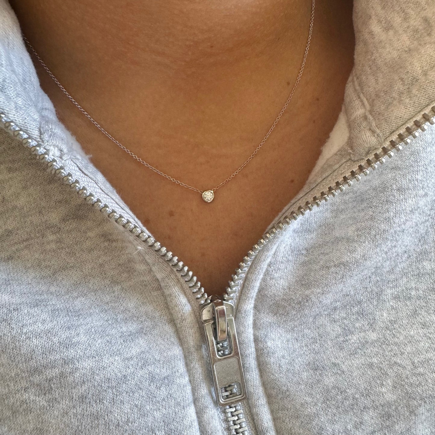 Mini Bezel Diamond Necklace