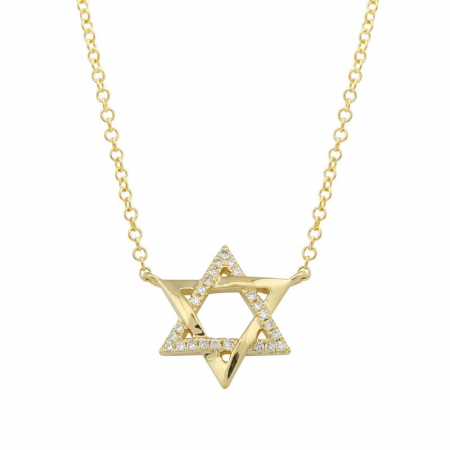 Gold & Diamond Magen David Necklace