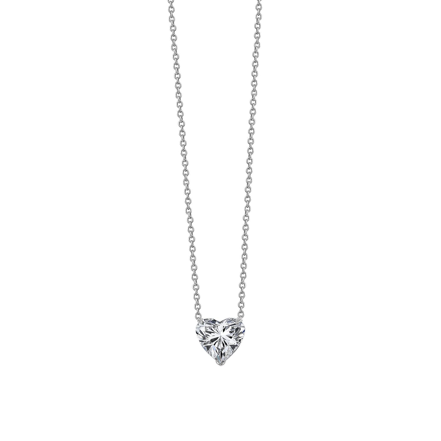 Heart Lab Grown Diamond Solitaire on Chain Necklace