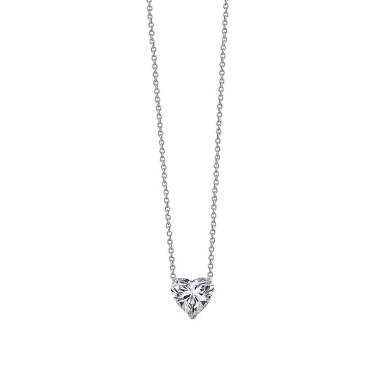 Heart Lab Grown Diamond Solitaire on Chain Necklace