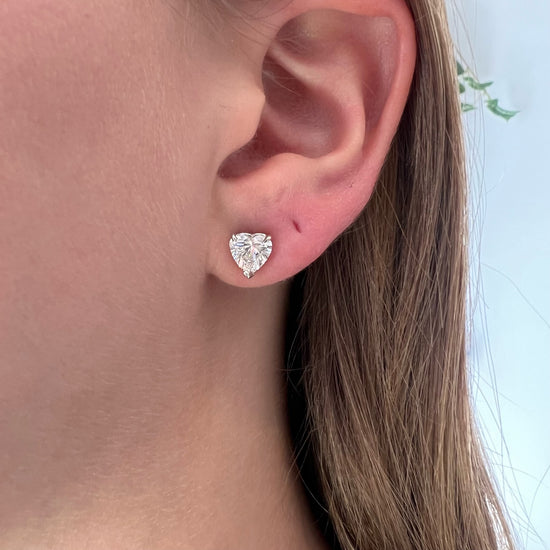 Load image into Gallery viewer, Certified Lab Grown Diamond HEART Studs
