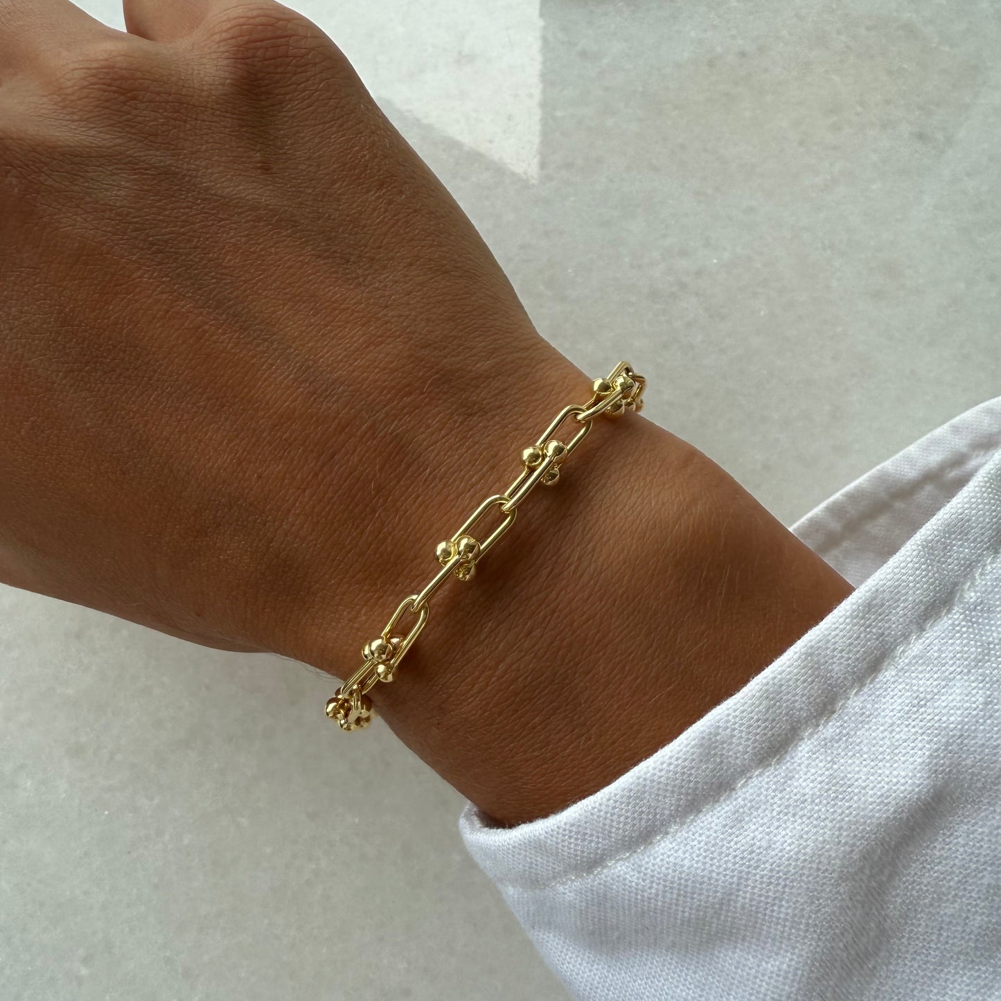 Gold T Link Bracelet