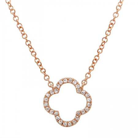 Open Diamond Clover Necklace