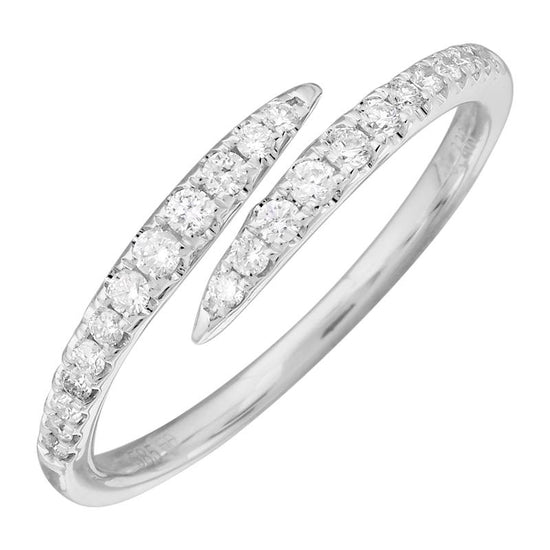 Pave Diamond Pointed Wrap Ring