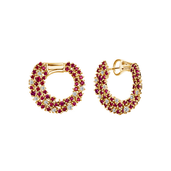 Scattered Ruby & Diamond Earrings