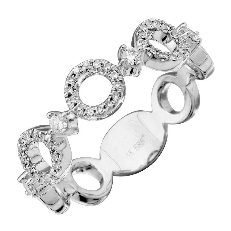 Open Pave Diamond Circles & Diamond Ring