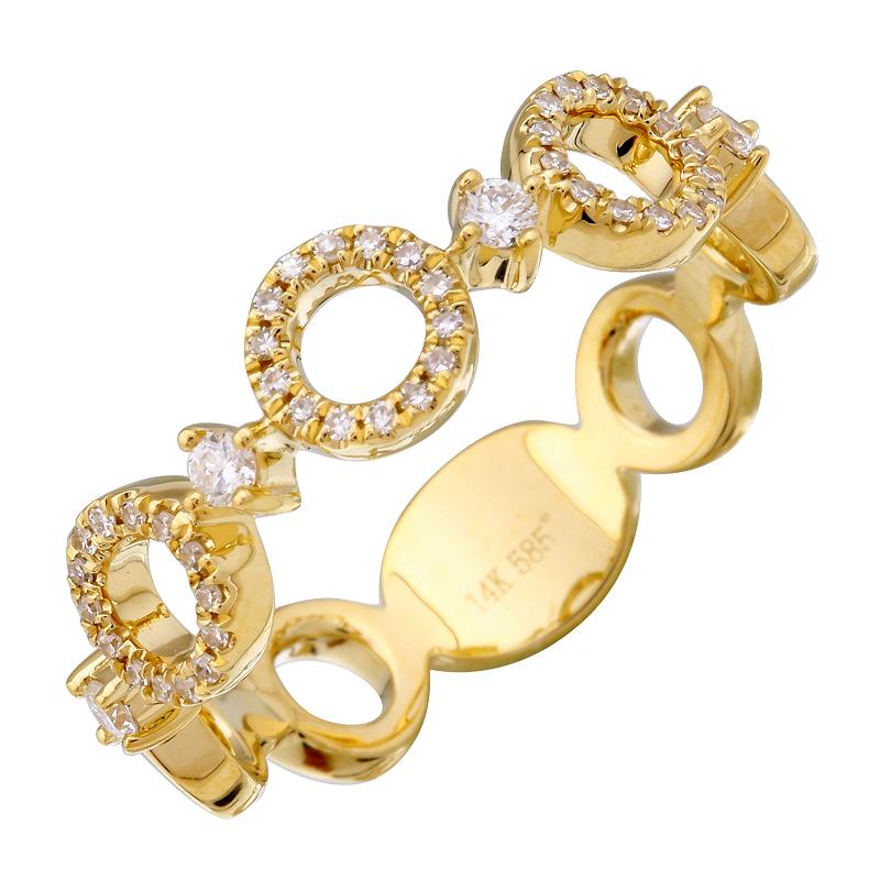 Open Pave Diamond Circles & Diamond Ring