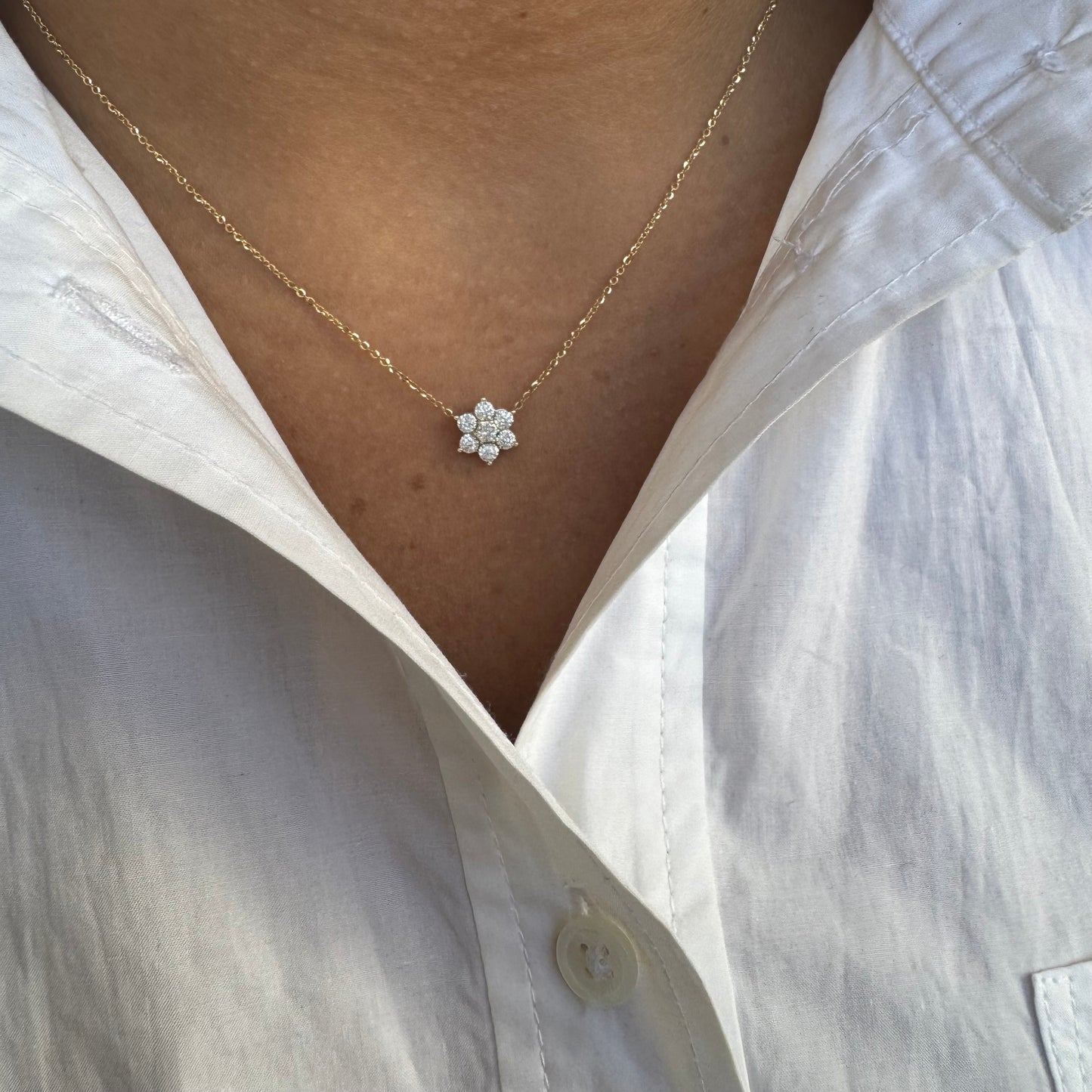 Diamond Flower Necklace