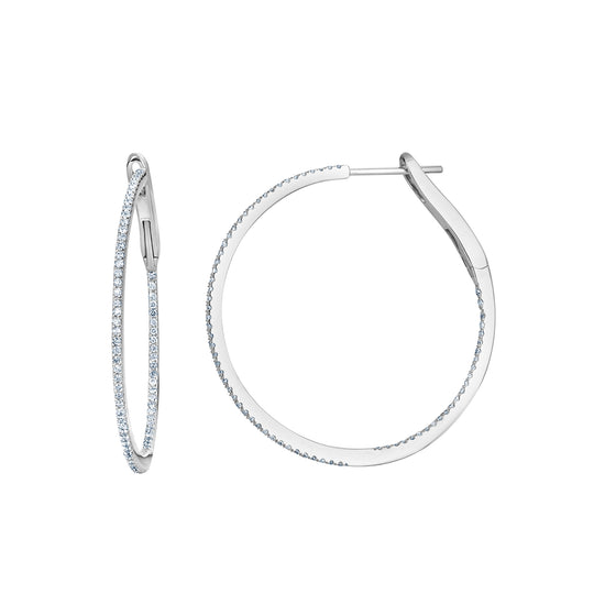 Pave Diamond Hoops