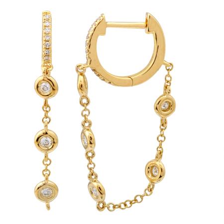 Diamond Huggies with Diamond by the Yard Chain