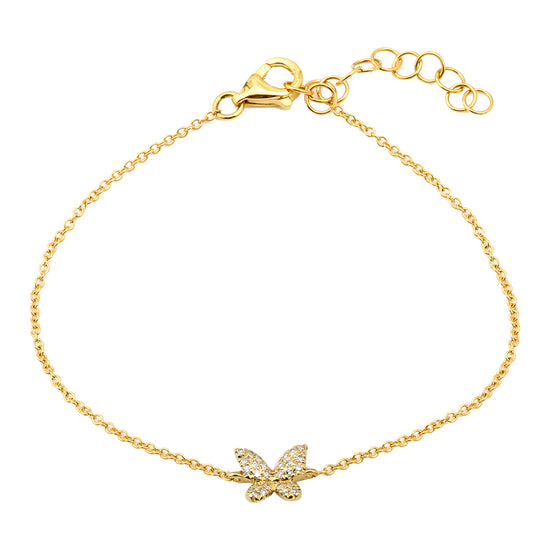 Pave Diamond Butterfly Bracelet