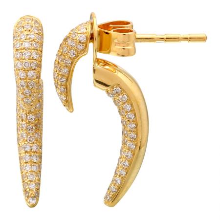 Load image into Gallery viewer, Double Diamond Horn Jacket Earrings

