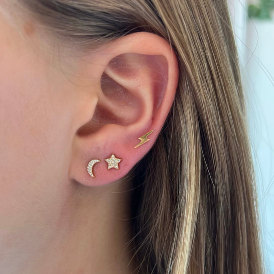 Diamond Star & Moon Earrings