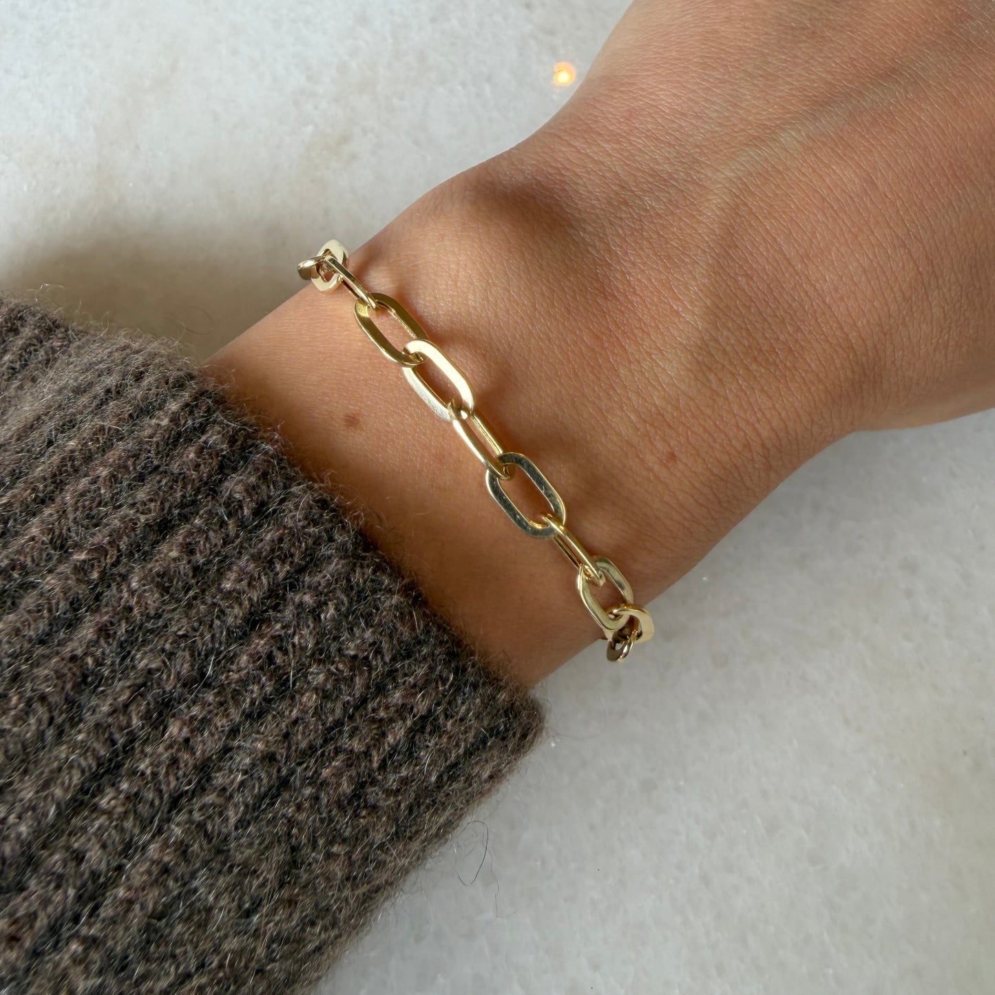 Flat Square Paperclip Bracelet