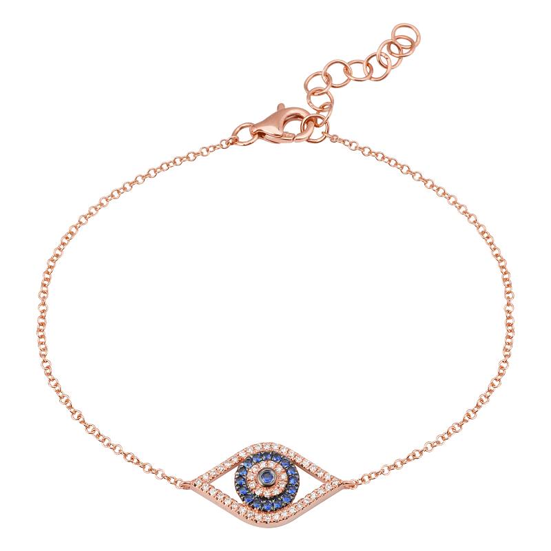 Diamond & Blue Sapphire Eye Bracelet