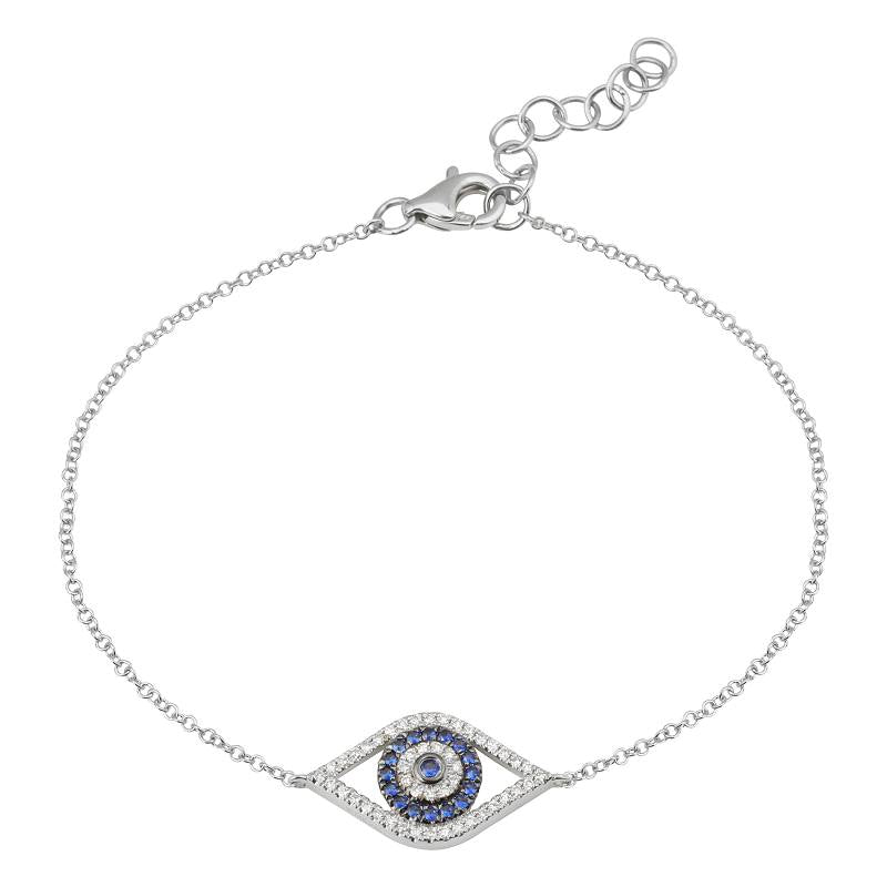 Diamond & Blue Sapphire Eye Bracelet