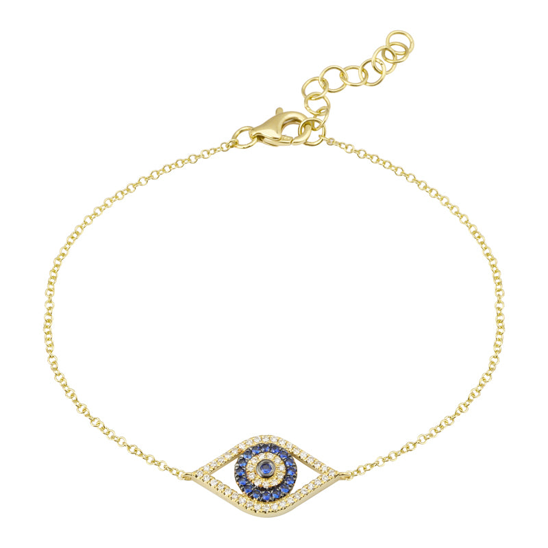 Diamond & Blue Sapphire Eye Bracelet