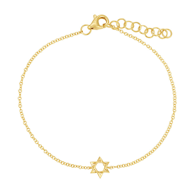 Mini Gold Magen David on Chain Bracelet