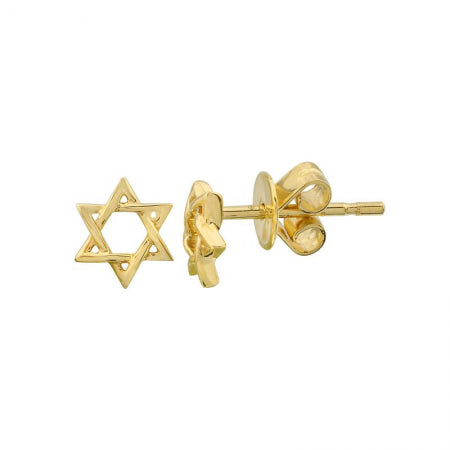 Mini Gold Magen David Earrings