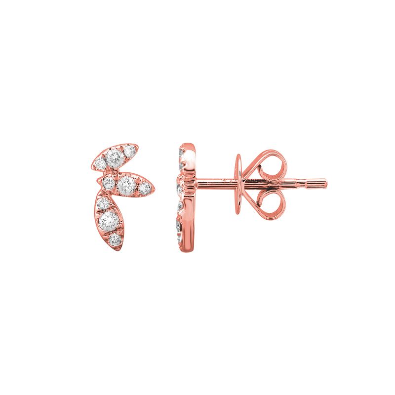Small Diamond Marquee Leaf Stud Earrings