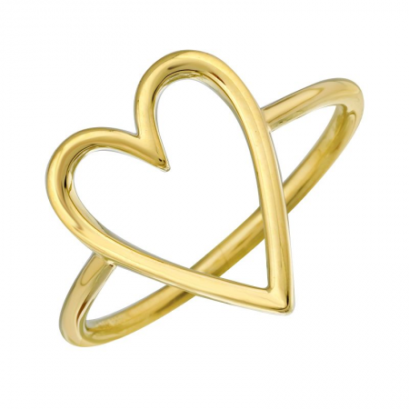 Gold Open Heart Ring