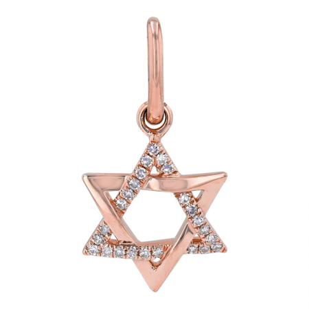 Small Gold & Diamond Magen David Charm