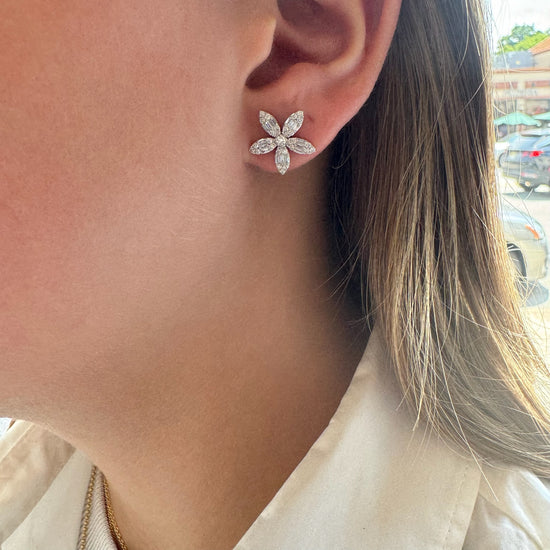 5 Pointy Petal Diamond Earrings