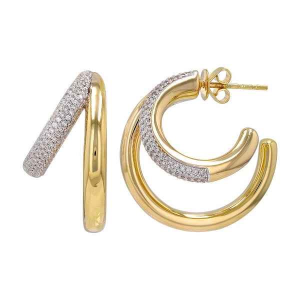 Double Hanging Gold Octagons with Diamond Loop Earrings – Velvet Box Jewels