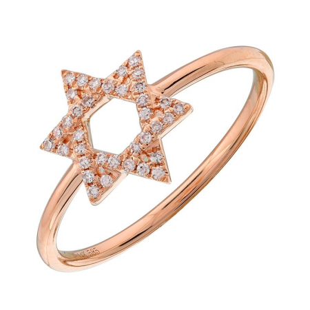 Dainty Diamond Magen David Ring