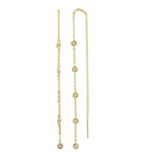 Gold & Diamond Threader Earrings