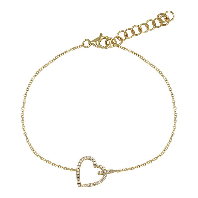 Open Interlocking Heart Bracelet