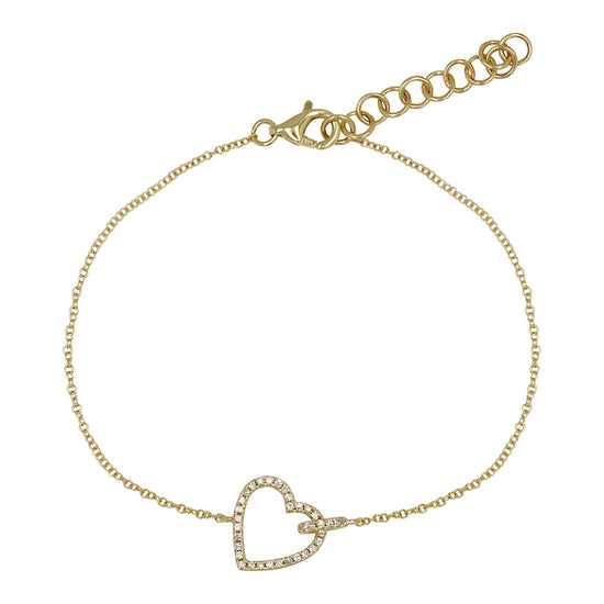 Open Interlocking Heart Bracelet