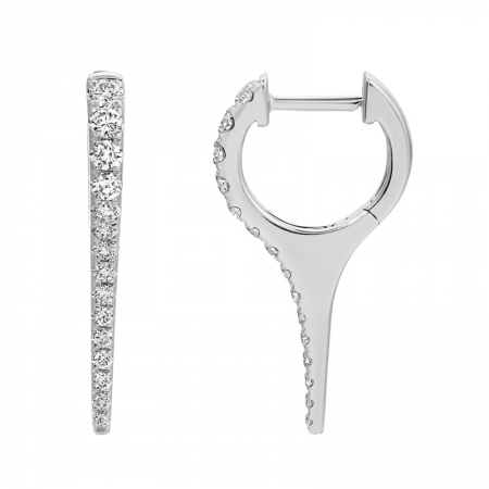 Long Diamond Pointy Huggie Earrings