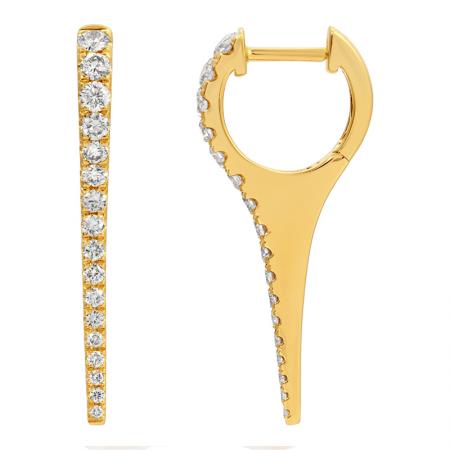 Diamond Tennis Racket Huggie Earrings