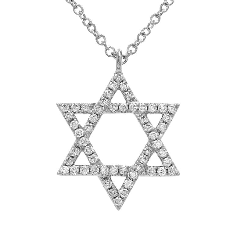 Large Diamond Magen David Necklace