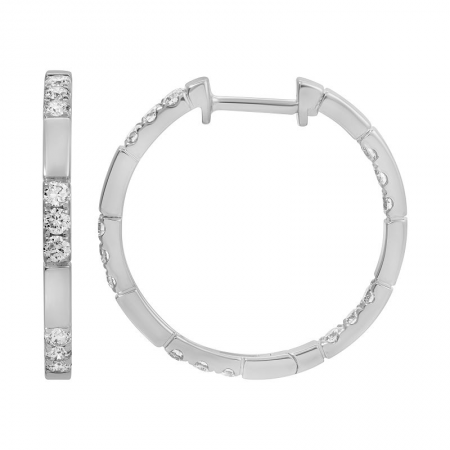 Pattern Diamond Inside Out Hoop Earrings