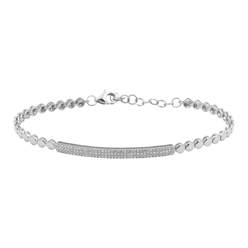 Diamond Bar & Gold Discs Bracelet