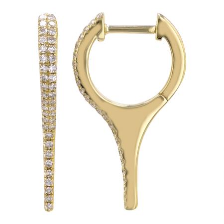 Short Double Row Diamond Pointy Huggie Earrings